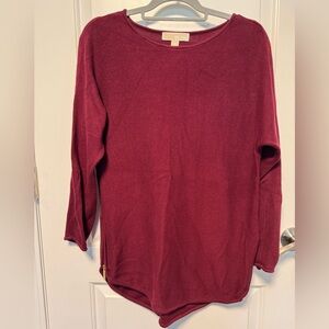 Michael Kors Deep Red Long Sleeve Tunic Sweater